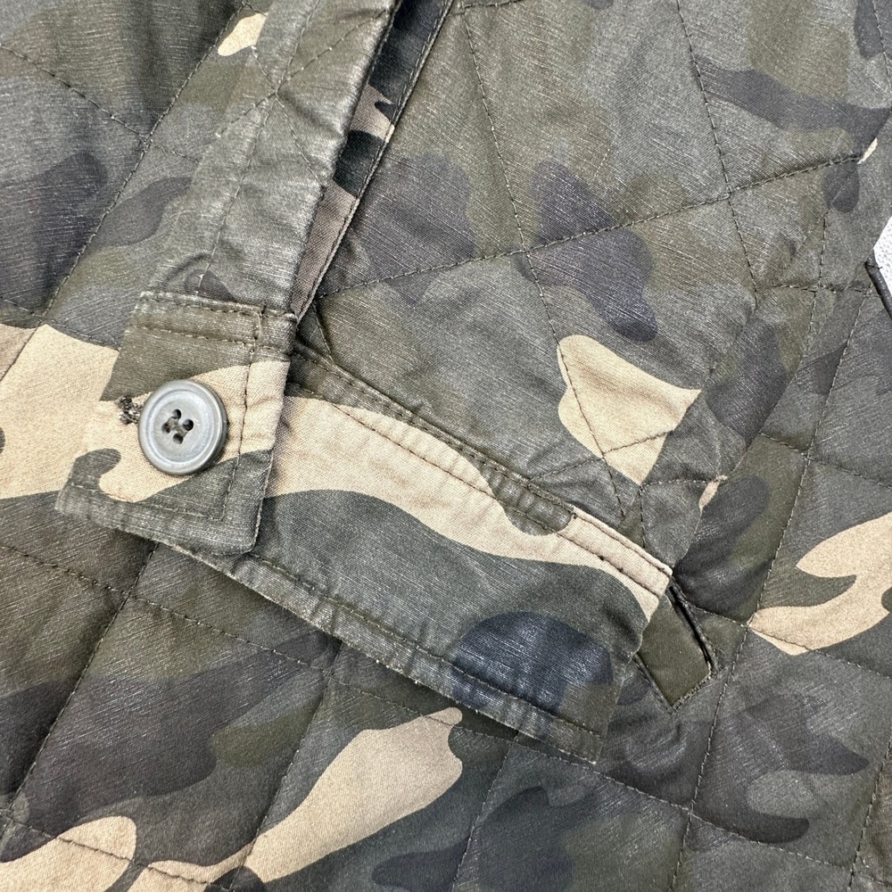 Levi's Cotton Diamond Quilted‎ Shirt Jacket Mens XL Green Camouflage Zip Shacket - Picture 4 of 13